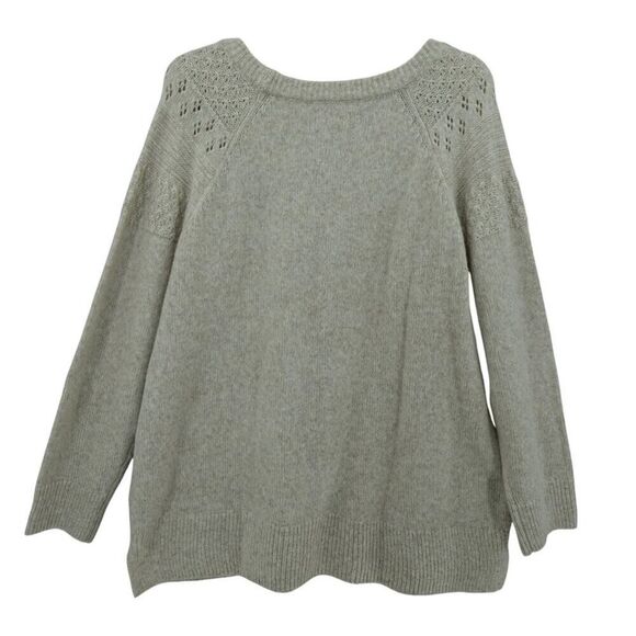 EVRI 1X Beige Knit Sweater Scoop Neck Long Sleeve - Picture 3 of 13